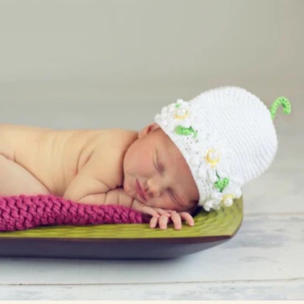 Bebe Chapeau Dixie Pearl Infant Beanie Hat 100% Cotton 0-6 months NEW